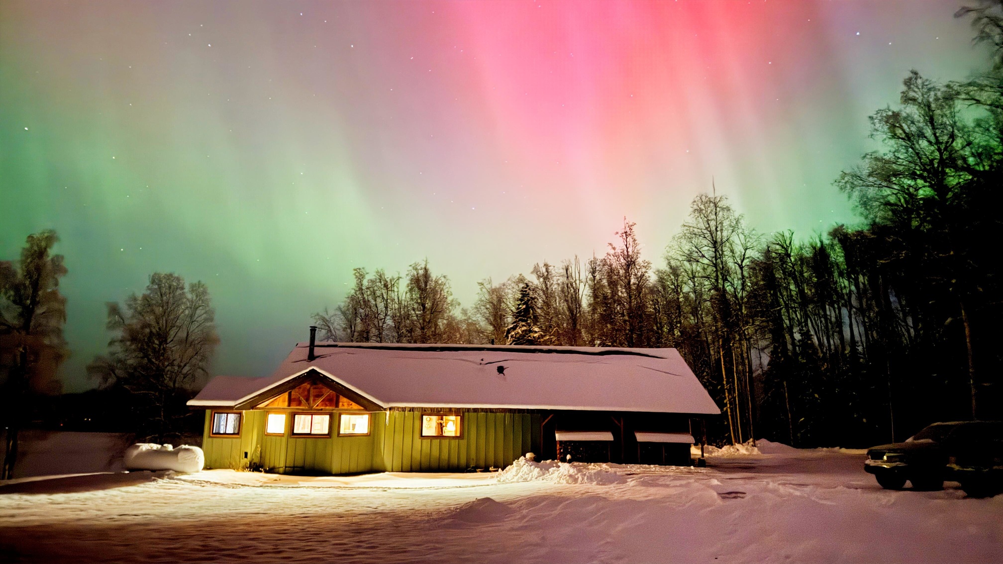 Northern Lights Over Home in Willow Alaska